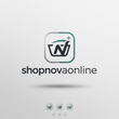 Logo of shopnovaonline with a stylized letter 'W' on a light gray background