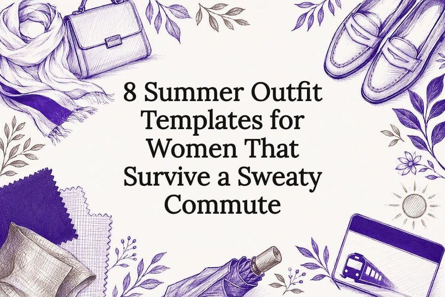Decorative summer commute outfit title card