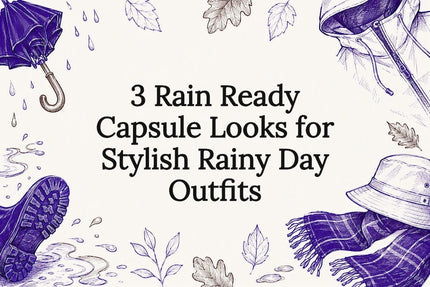 Decorative rainy day outfit title card
