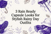 Decorative rainy day outfit title card