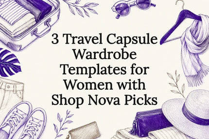 Travel capsule wardrobe title card illustration