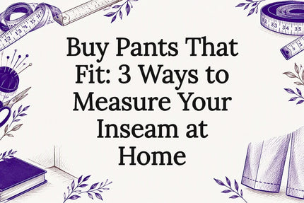 Decorative inseam measurement title card
