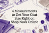 Decorative coat measurement title card