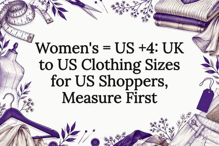 Decorative clothing size conversion title card