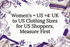 Decorative clothing size conversion title card