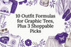 Decorative graphic tee styling title card