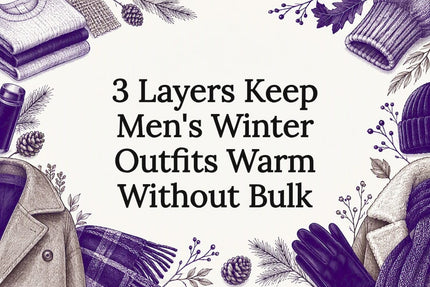 Winter clothing sketches frame a clear title area