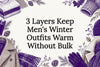 Winter clothing sketches frame a clear title area