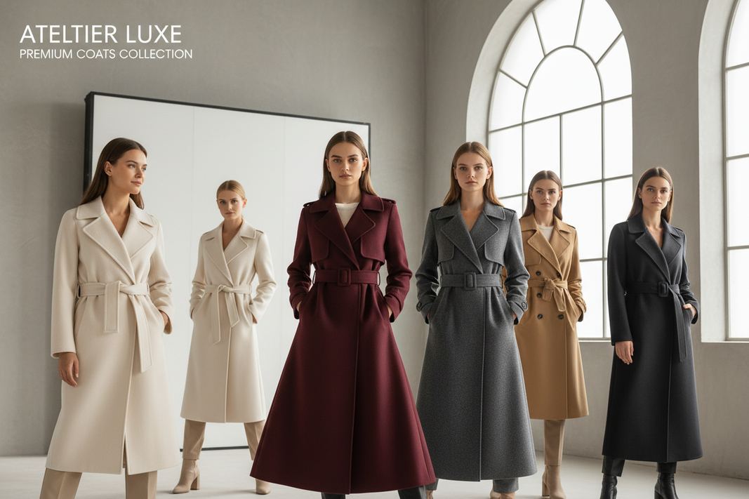 Women’s coats collection featuring stylish winter coats, plaid jackets, fleece coats, hooded outerwear, and warm layering styles