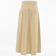Beige skirt on a mannequin against a white background