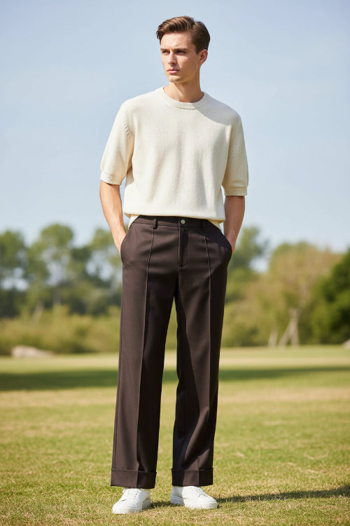 Brown pants on a white background