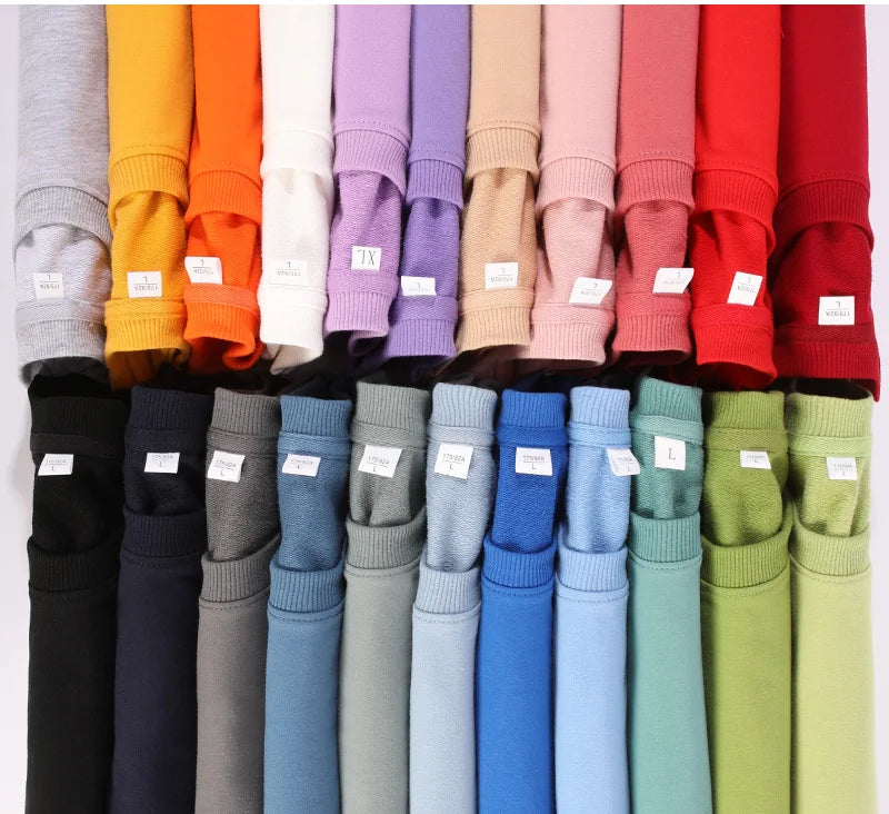 Spring Autumn Womens Sweatshirt 2025 O-neck Solid Harajuku Pullovers Multicolor Casual Cotton Woman Sweatshirts Knit Streetwear