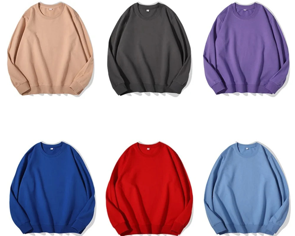 Spring Autumn Womens Sweatshirt 2025 O-neck Solid Harajuku Pullovers Multicolor Casual Cotton Woman Sweatshirts Knit Streetwear