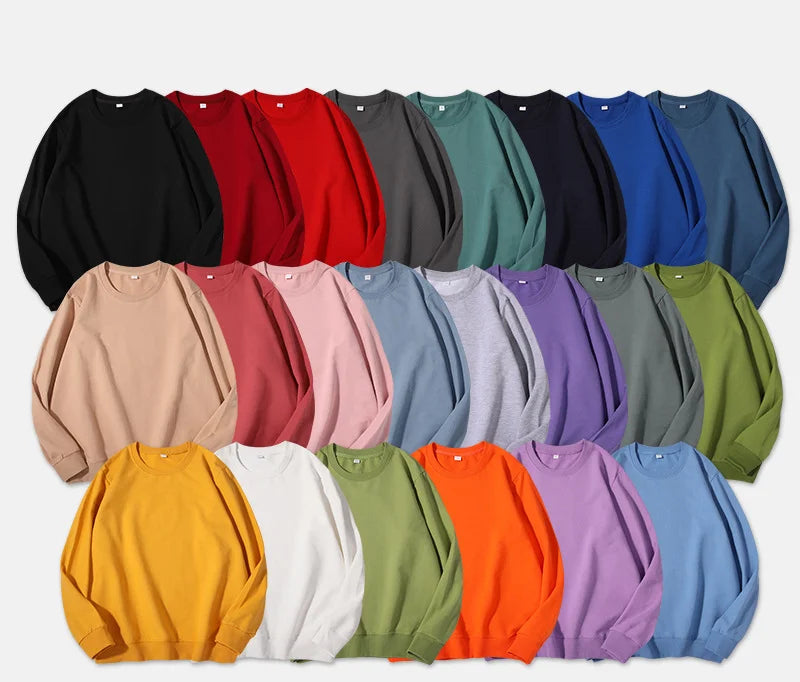 Spring Autumn Womens Sweatshirt 2025 O-neck Solid Harajuku Pullovers Multicolor Casual Cotton Woman Sweatshirts Knit Streetwear