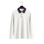 Men's Colorblock Long Sleeve Polo Shirt