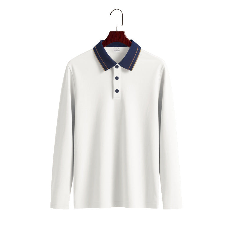 Men's Colorblock Long Sleeve Polo Shirt