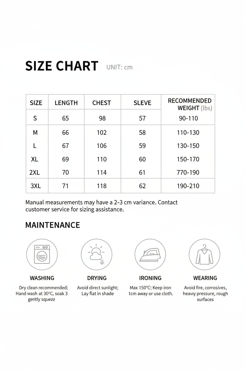 Measurement chart for clothing sizes with text in Chinese