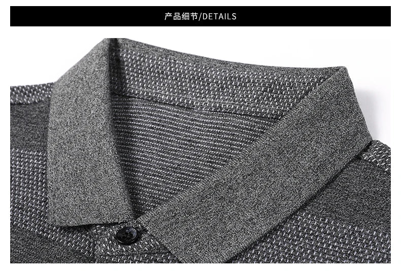 2025 High End New Fashion Brand Striped Designer Embroidery Casual Turn Down Collar Long Sleeve Polo Shirts Men Tops Men Clothes