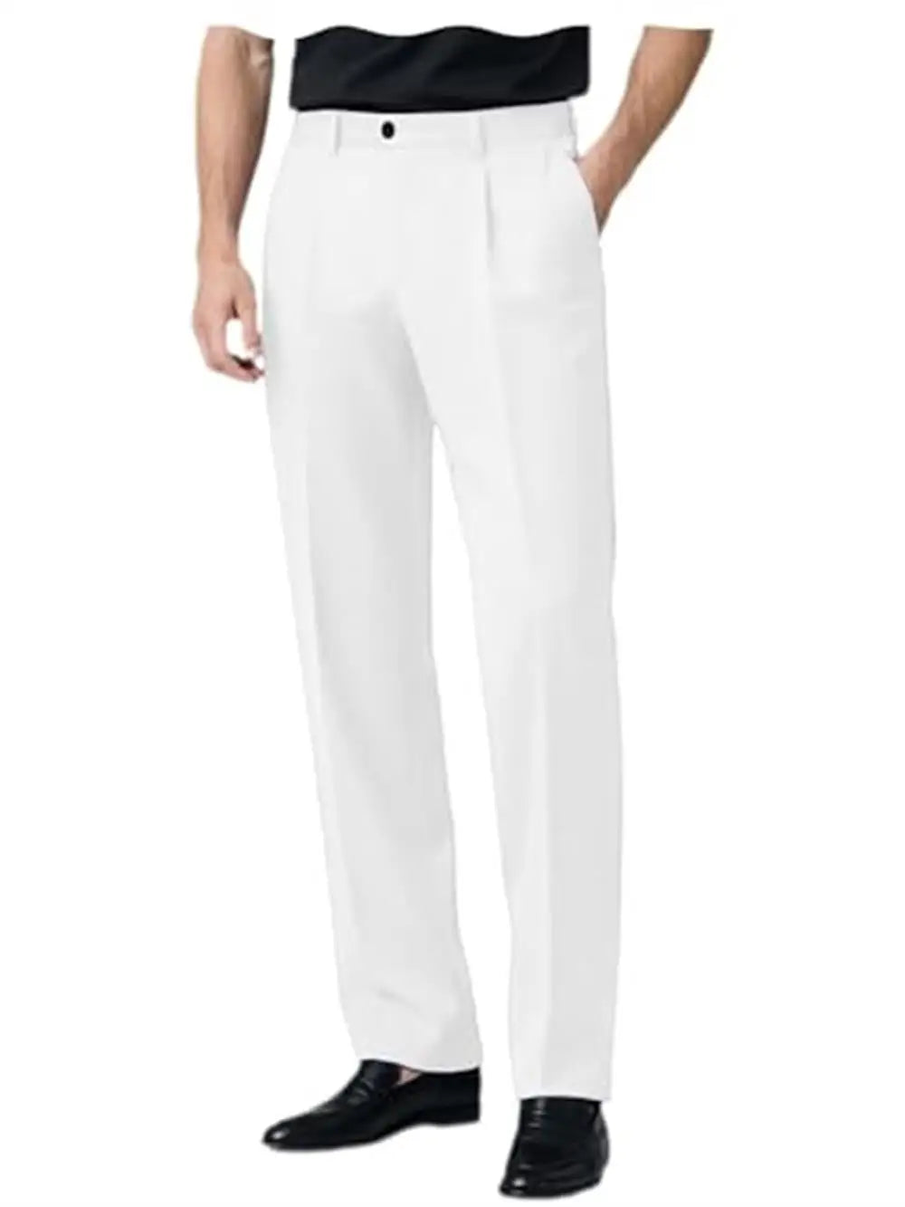 Men's Premium Pleated Wide-Leg Dress Pants Versatile Formal Casual Trousers Chinos Business Daily Office Banquet Wedding Summer
