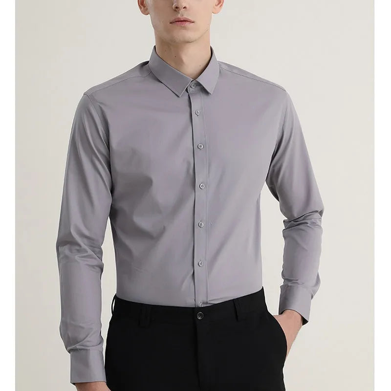 Non-ironing High-end Long-sleeved White Shirt Business Anti-wrinkle Dress Shirt Excellent High-quality Work Business Clothes