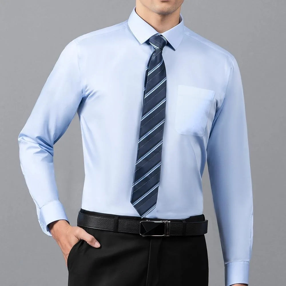 Non-ironing High-end Long-sleeved White Shirt Business Anti-wrinkle Dress Shirt Excellent High-quality Work Business Clothes