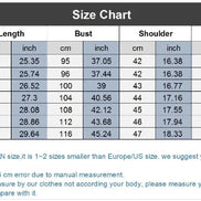 Size chart for Asian clothing sizes with measurements in centimeters and inches.