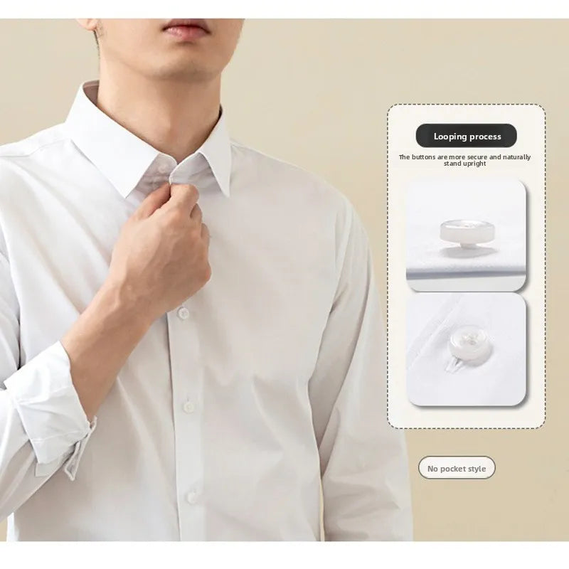 Non-ironing High-end Long-sleeved White Shirt Business Anti-wrinkle Dress Shirt Excellent High-quality Work Business Clothes