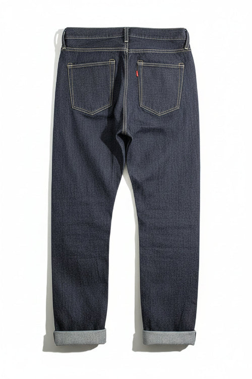 Pair of blue jeans on a white background