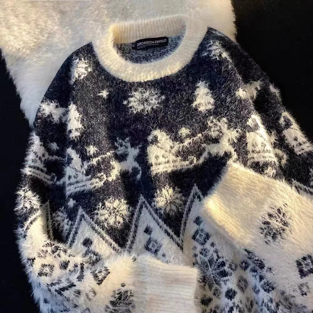 Patterned sweater on a textured surface