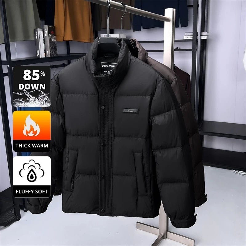 High End Winter New Brand Fashion Warm 85% Duck Down Filled Mens Jacket Casual Designer Feather Windbreaker Puffer Coats