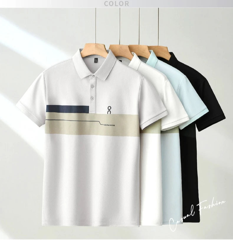 TFETTERS Brand Summer Fashion New Polo Shirt Men 2026 Short Sleeve Turn Down Collar Sport Male TShirt Comfortable Breathable