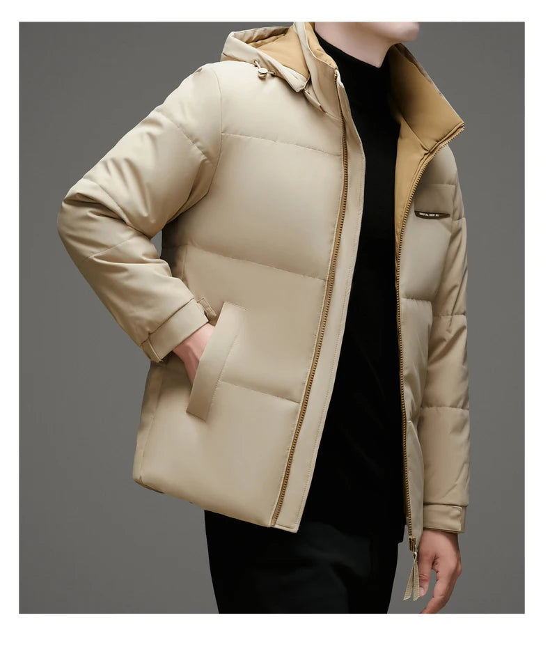 High End White Duck Down Casual Fashion Men Down Jacket Hooded Outerwear Winter Warm Designer Parkas Puffer Feather Coats