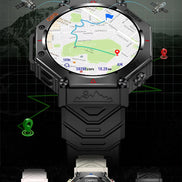 Smartwatch with GPS display on a black background