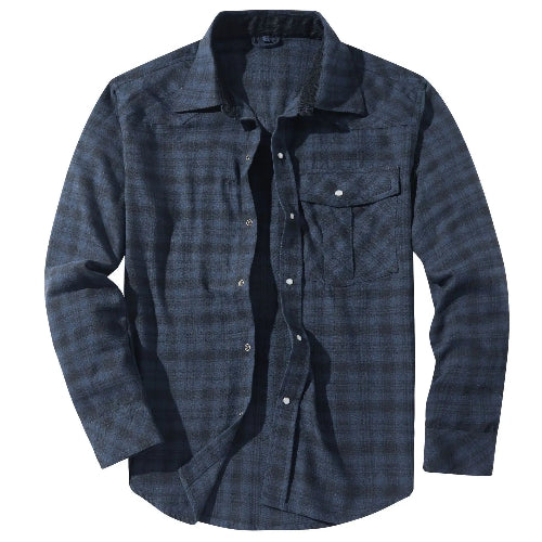 Blue plaid shirt on a white background