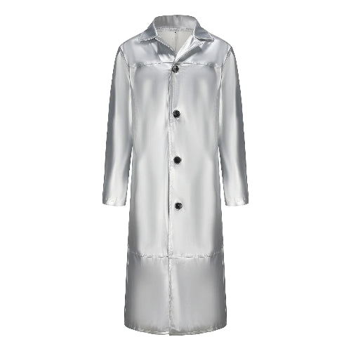 Silver raincoat on a white background