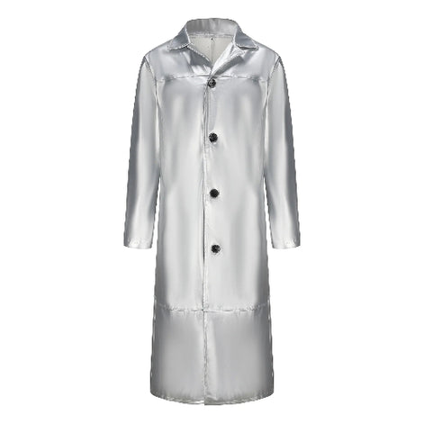 Silver raincoat on a white background