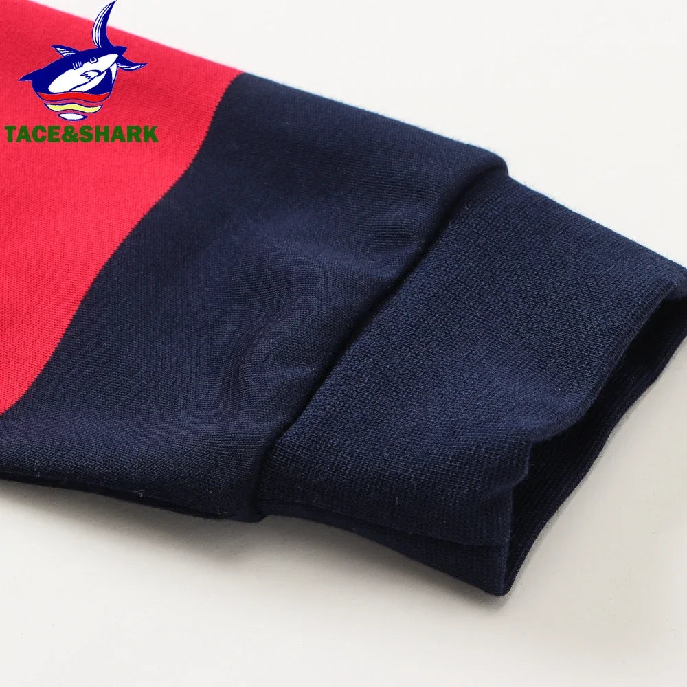 TACE&SHARK New Arrival Fashion Long Sleeves Knitted Wear Casual Men Brand Sweater Stand Collar Striped Pullovers Warm Sweater