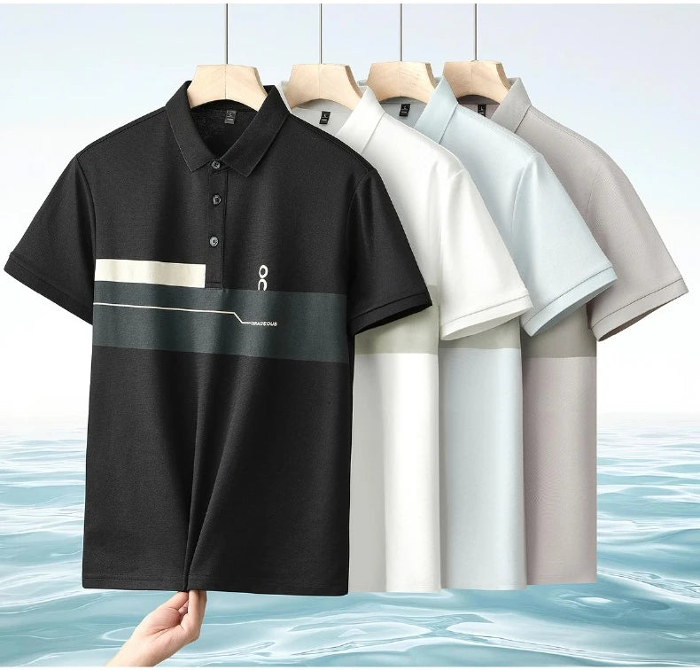 TFETTERS Brand Summer Fashion New Polo Shirt Men 2026 Short Sleeve Turn Down Collar Sport Male TShirt Comfortable Breathable