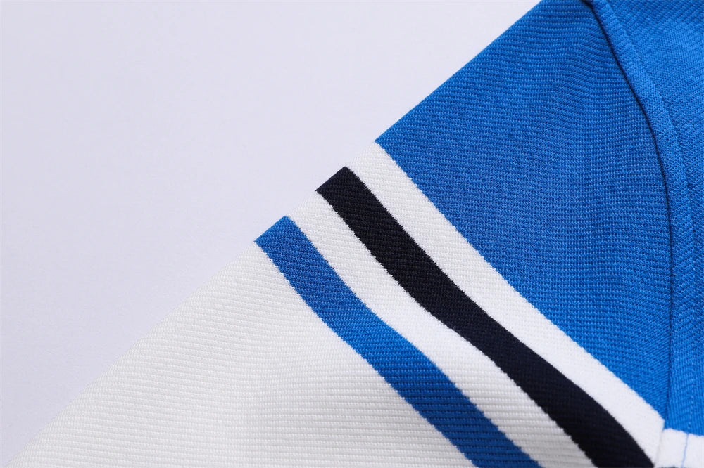 TACE&SHARK Brand Shark Fashion Men‘s Long Sleeve Stand Collar Polo Shirt Striped Breathable Cotton Casual Wear Business Style