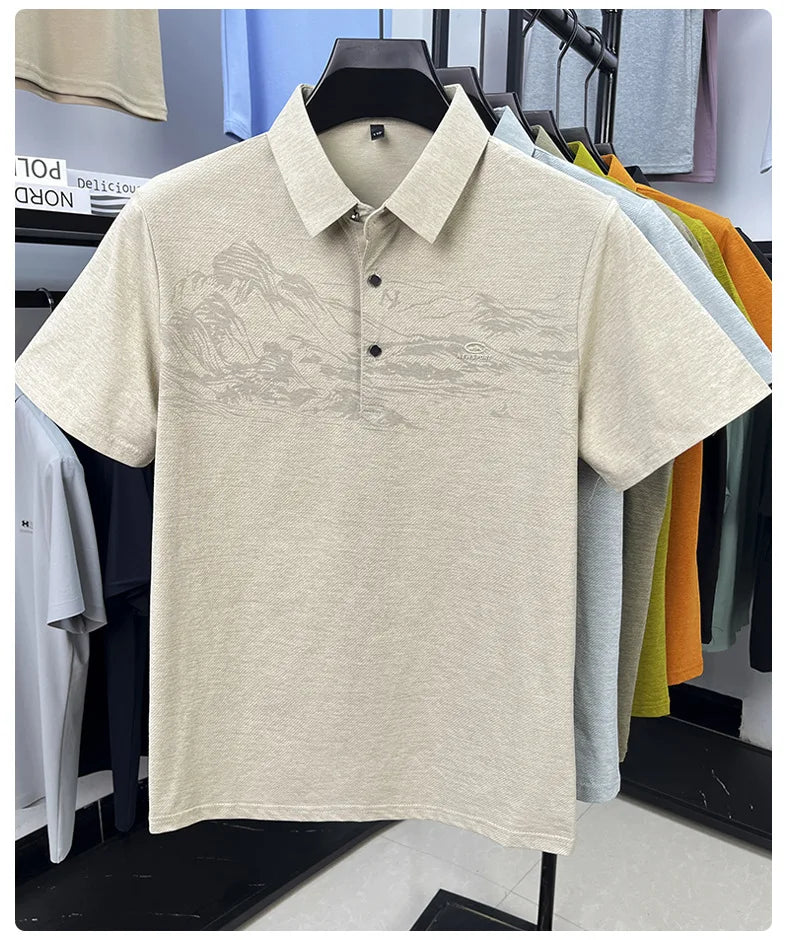 Summer New Print Comfortable Short Sleeve POLO Shirt Collar Fashion Casual T-shirt Cross-border Versatile Top