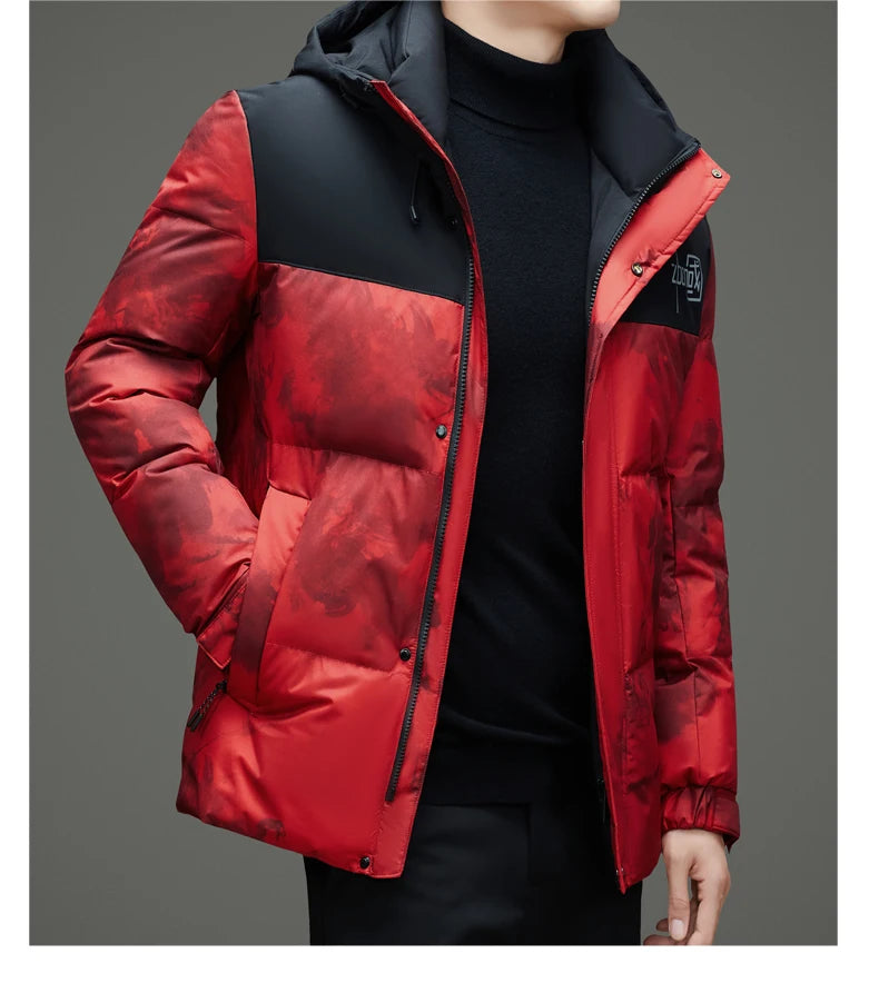 High End Winter Hooded Fashion Warm 85% Duck Down Filled Mens Jacket Casual Designer Feather Outerwear Windbreaker Puffer Coats