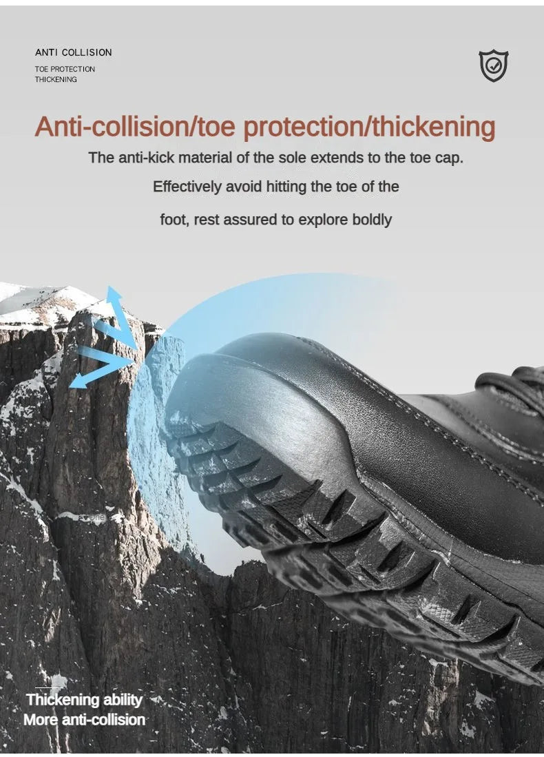 LAHORS® Brand Lightweight Cowhide Leather Tactical Boots Men's Boots Desert Combat Boots Outdoor Hiking Boots Ankle Shoes Men