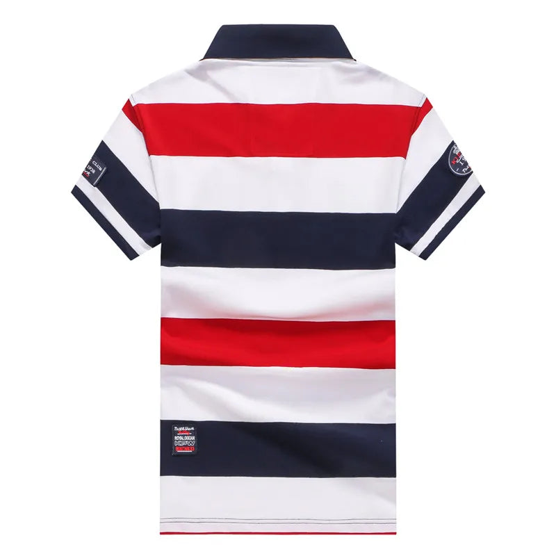TACE&SHARK Brand 2018 Fashion Personality Mens Shark Embroidery Polo Shirt Homme Yellow Red Polos Flag High Quality Clothing