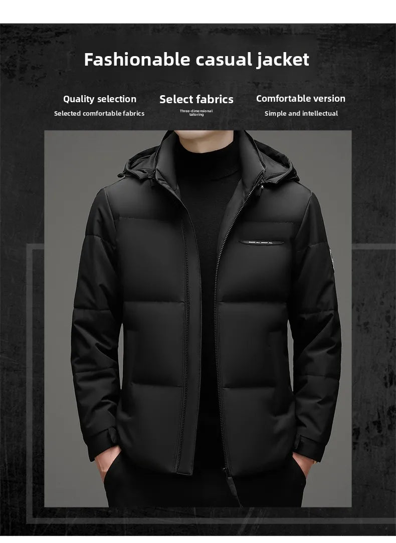 High End White Duck Down Casual Fashion Men Down Jacket Hooded Outerwear Winter Warm Designer Parkas Puffer Feather Coats