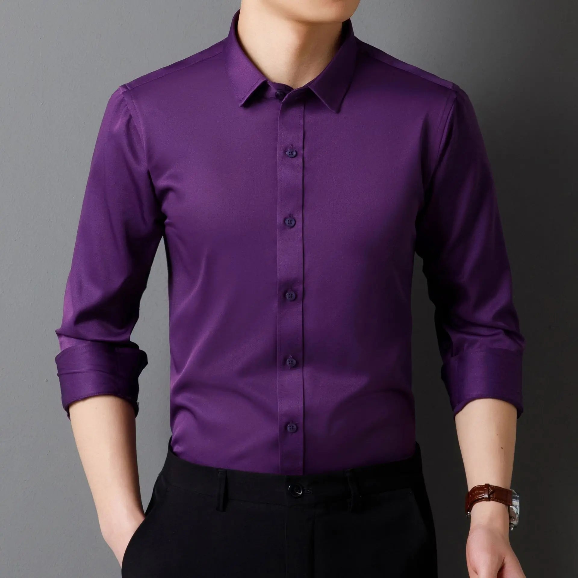 Non-ironing High-end Long-sleeved White Shirt Business Anti-wrinkle Dress Shirt Excellent High-quality Work Business Clothes