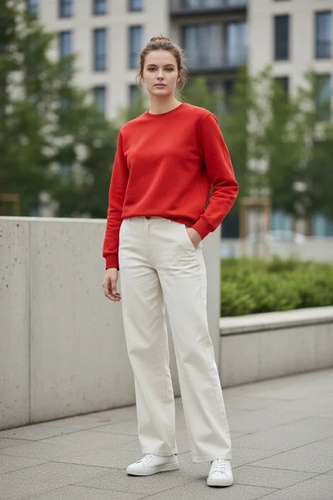 Red sweatshirt on a white background