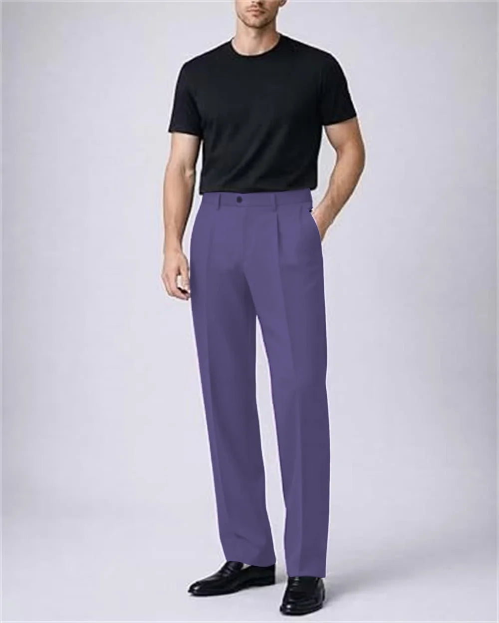 Men's Premium Pleated Wide-Leg Dress Pants Versatile Formal Casual Trousers Chinos Business Daily Office Banquet Wedding Summer