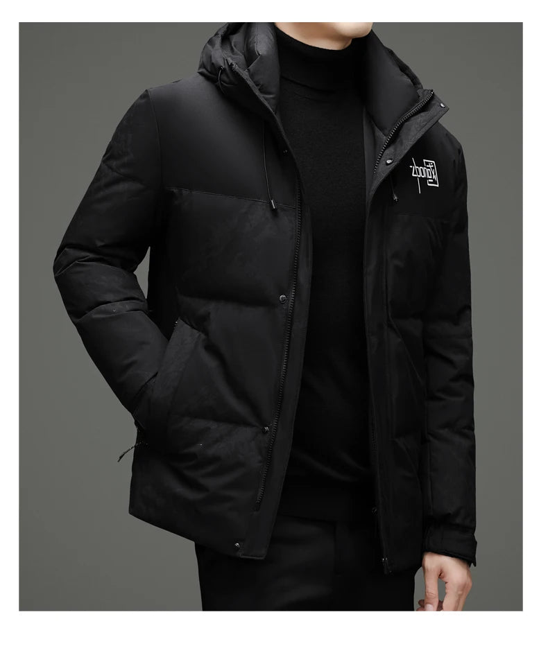 High End Winter Hooded Fashion Warm 85% Duck Down Filled Mens Jacket Casual Designer Feather Outerwear Windbreaker Puffer Coats