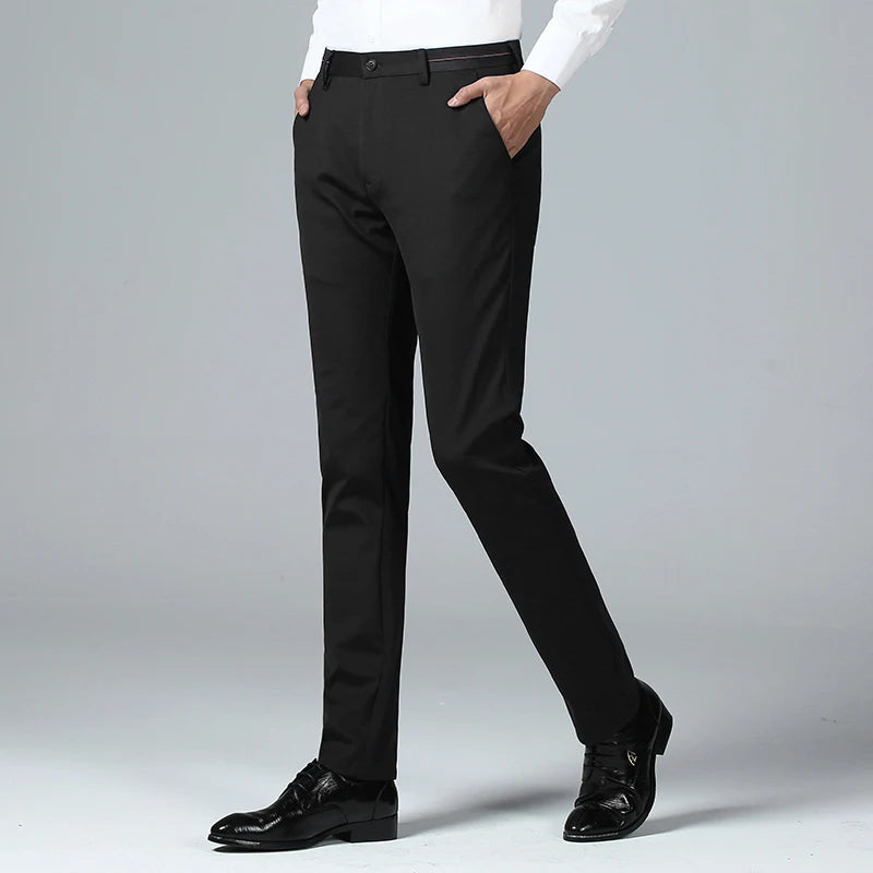 Premium Anti-wrinkle Non-ironing New Brand Casual Fashion Stretch Men Dress Pants Comfortable Business Office Long Suit Trousers
