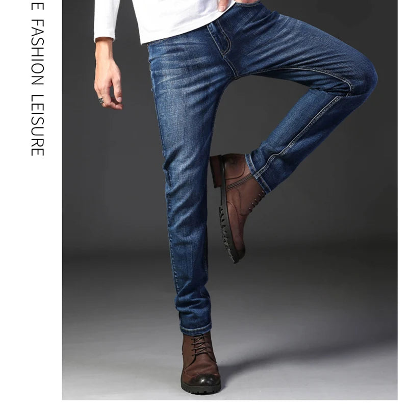 Men's New Korean Version Is Soft And Comfortable Stretch Regular Fit Jeans